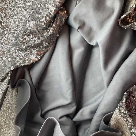 La Femme 4 Sequin Rhinsetone Strapless Gown Dress Silver Gold Old Money Sheer - Picture 14 of 15